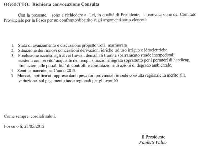 Comunicazione dalla Regione Piemonte